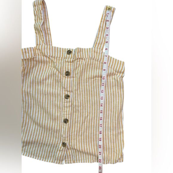 J. Crew Factory Orange and White Striped Linen Blend Button Front Tank - Picture 6 of 9